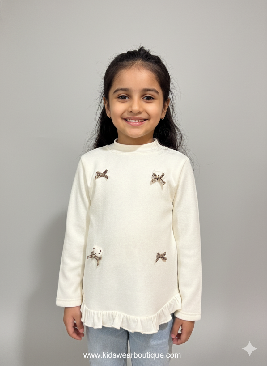 Frill Bow Sweatshirt