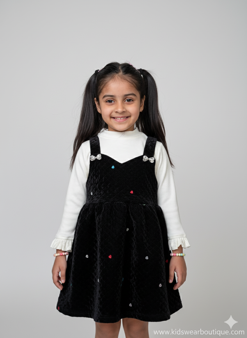 Mini Velvet Heart Dress Set