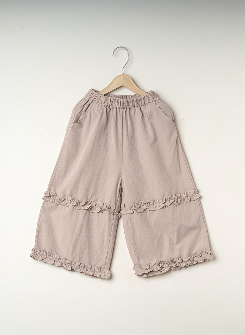 Light Beige Ruffle Pants