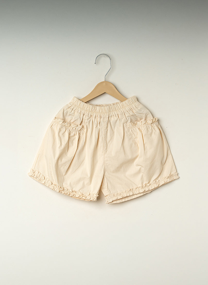 Deep olive green Ruffle Pocket Shorts