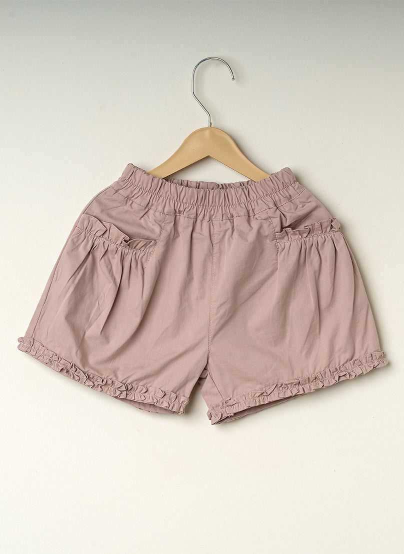 Dusty pink Ruffle Pocket Shorts