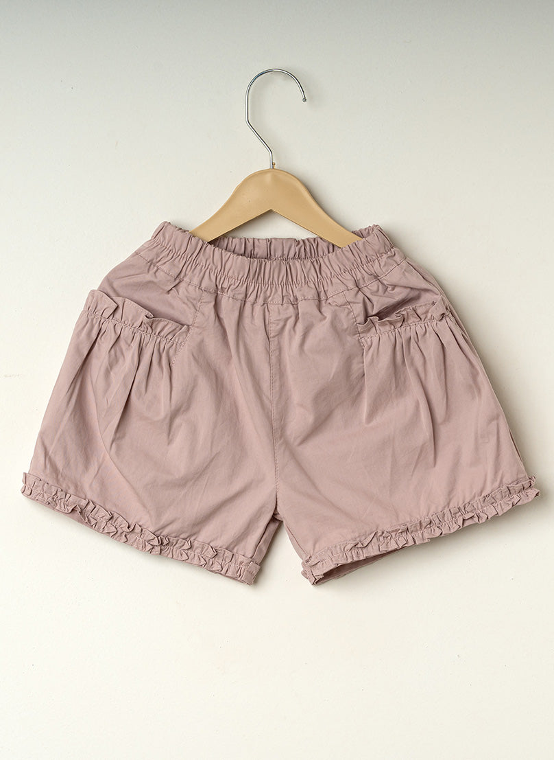 Dusty pink Ruffle Pocket Shorts