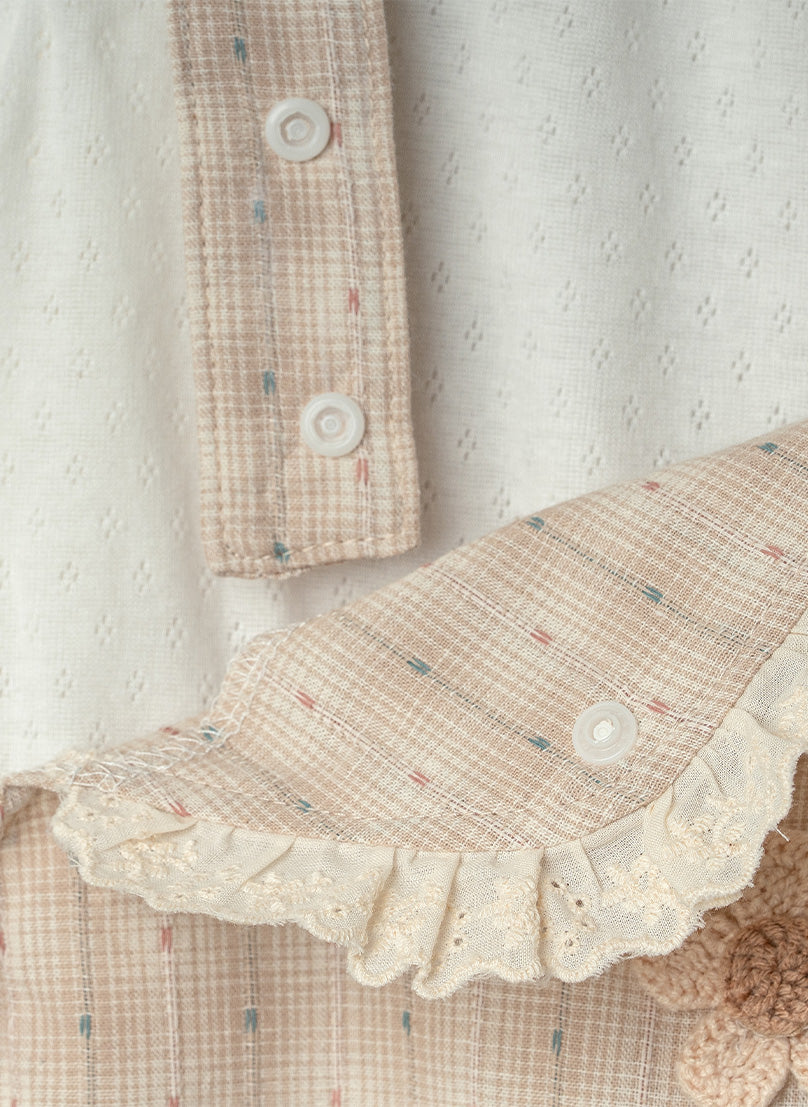 Sandstone Floral Lace Dungaree