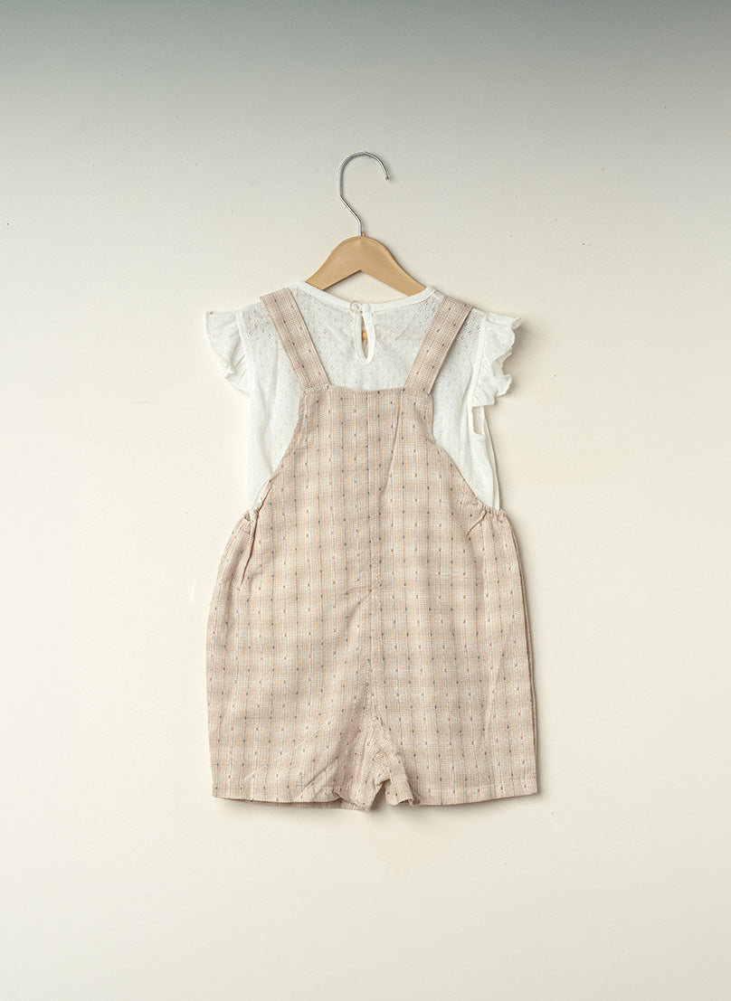 Sandstone Floral Lace Dungaree