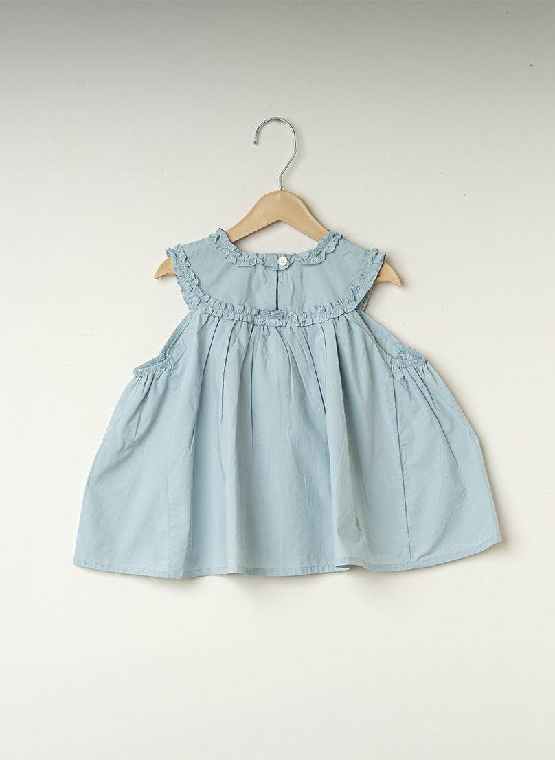 Pastel Blue Ruffle Top