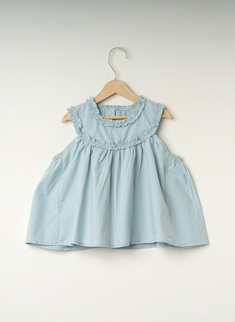 Pastel Blue Ruffle Top