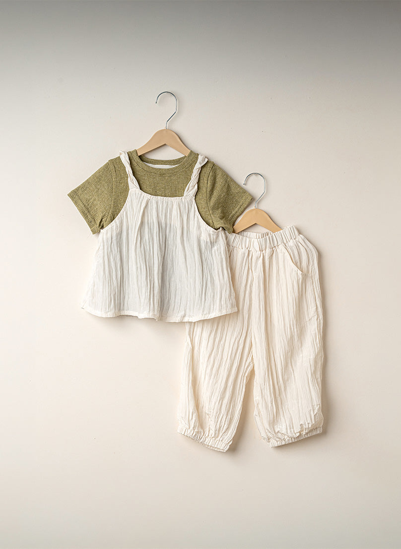 Sage Green and White Soft Trio Set