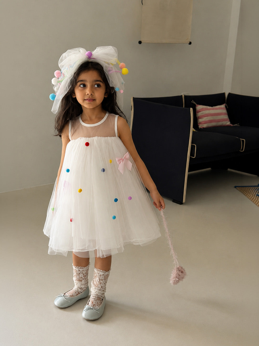 MINI POMPOM DRESS