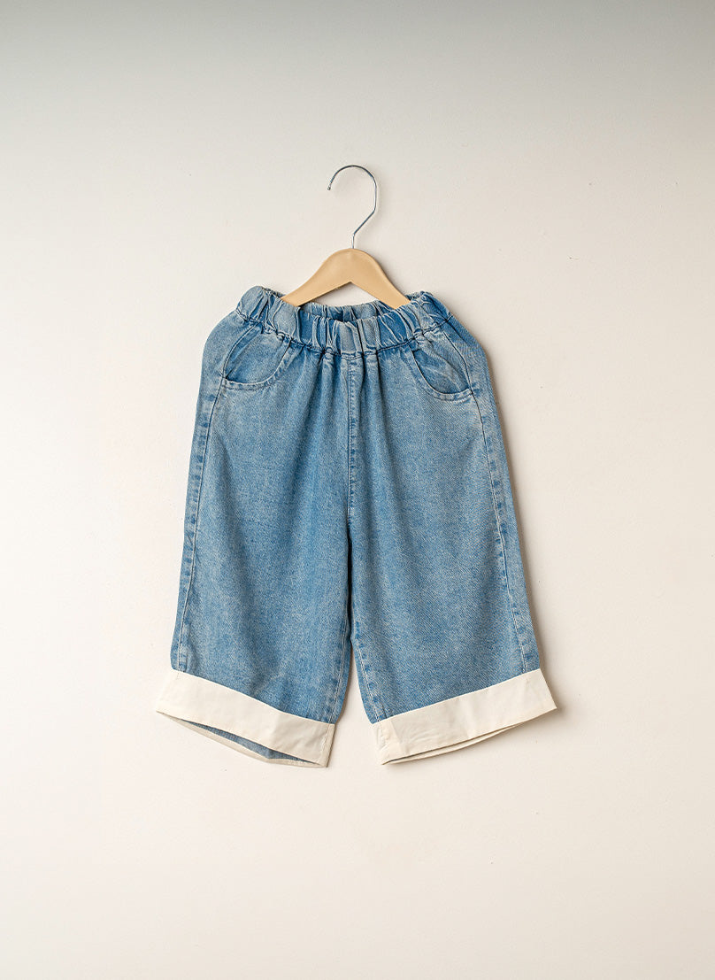 3-Piece Lace & Cuffed Denim Set