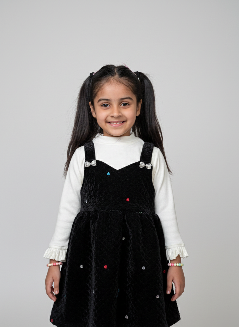 Mini Velvet Heart Dress Set