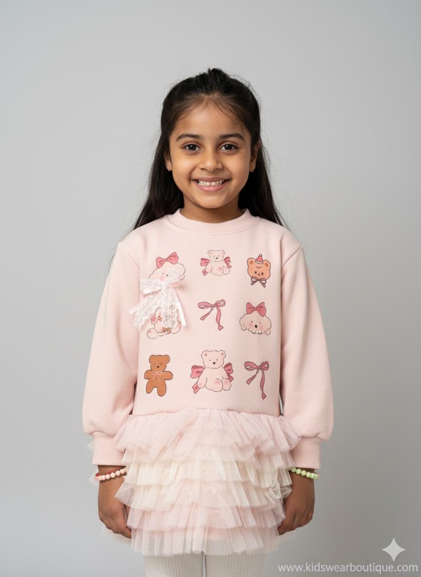 Pink Teddy Ruffle Dress
