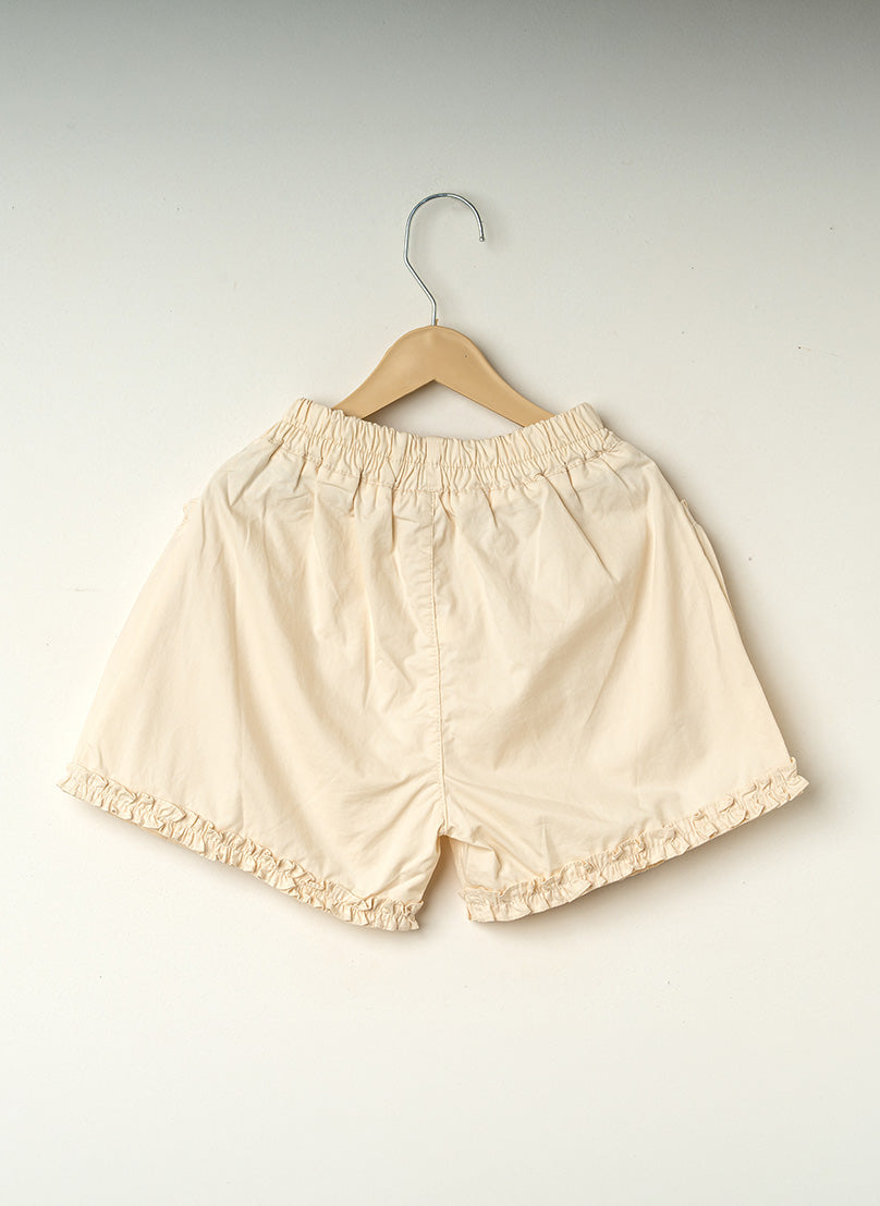 Deep olive green Ruffle Pocket Shorts