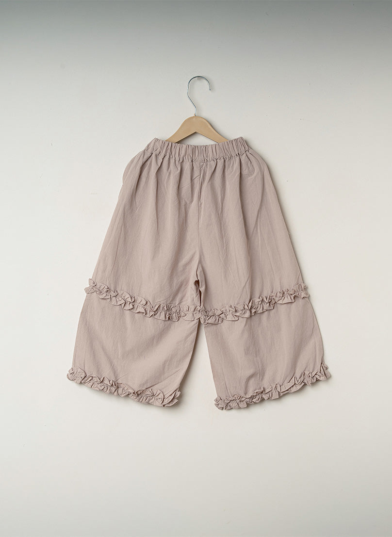 Light Beige Ruffle Pants