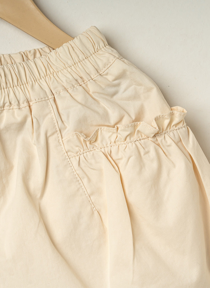 Deep olive green Ruffle Pocket Shorts