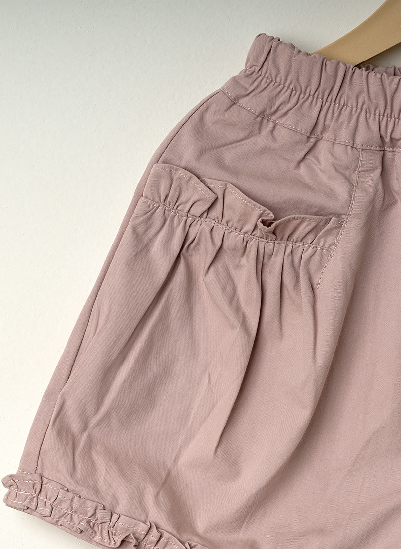 Dusty pink Ruffle Pocket Shorts