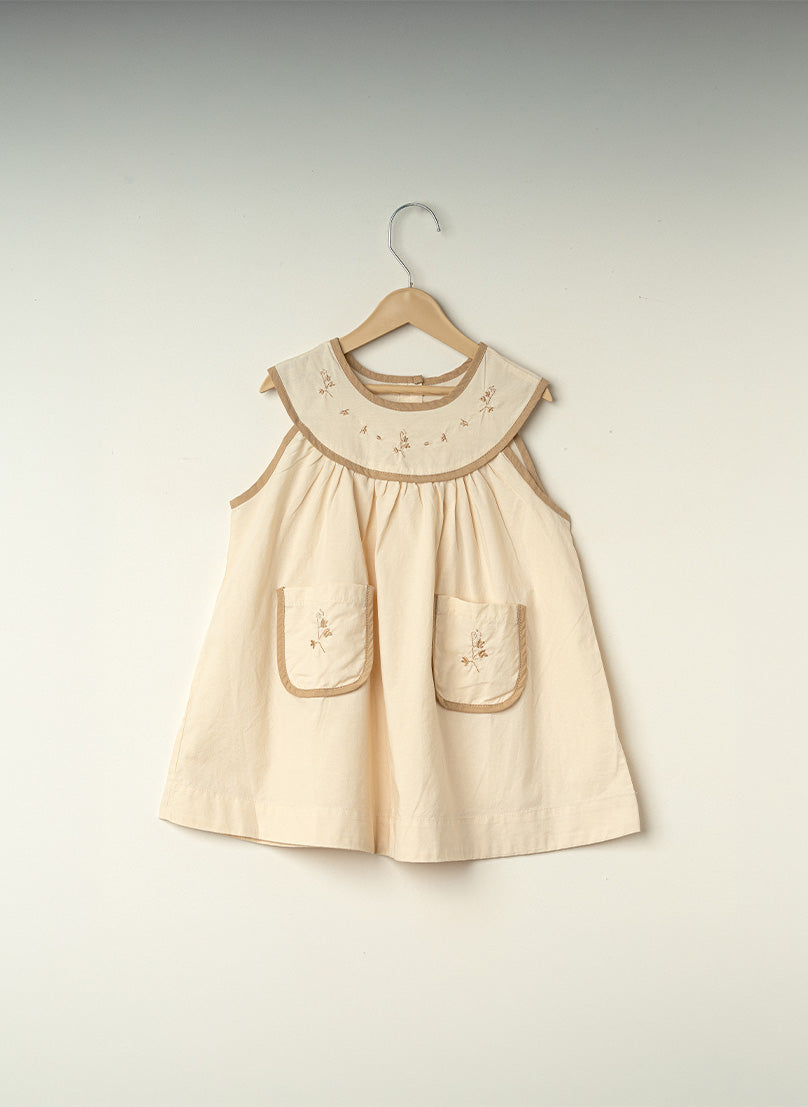 Cream Embroidered Pinafore