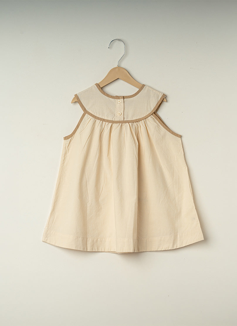 Cream Embroidered Pinafore