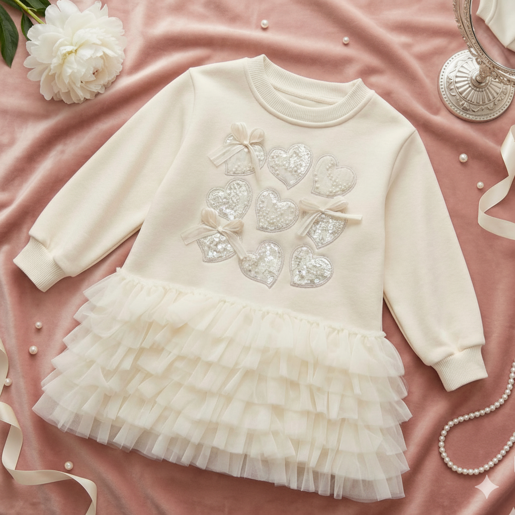 Ruffle Sweatshirt Dress