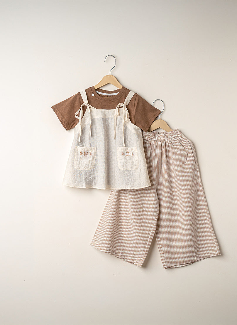 Dusty Brown Layered Charm 3-Piece Set