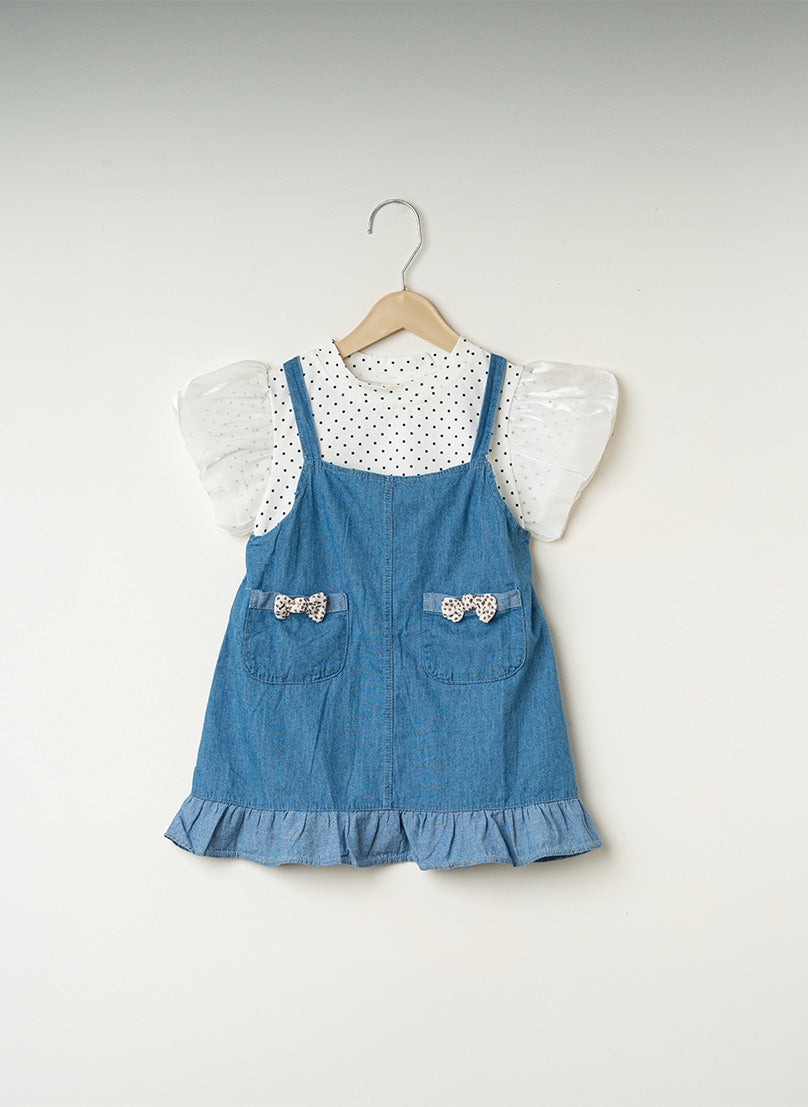 Polka Dot Denim Dress