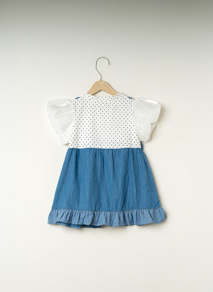Polka Dot Denim Dress