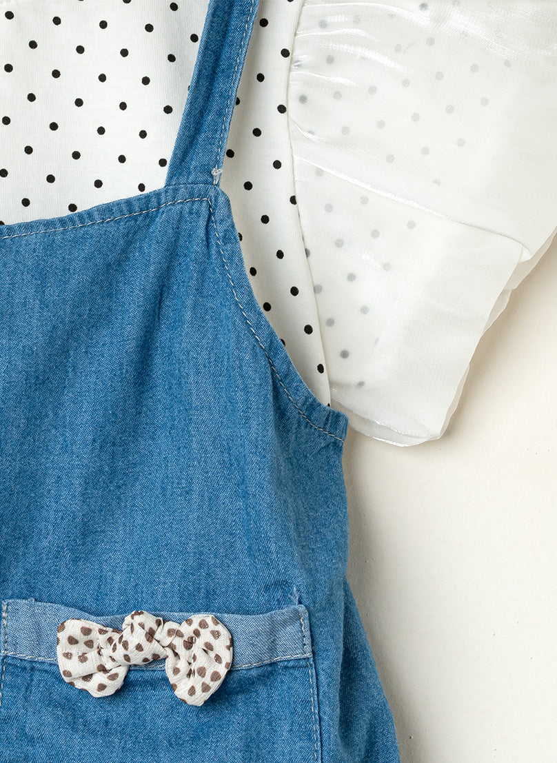 Polka Dot Denim Dress