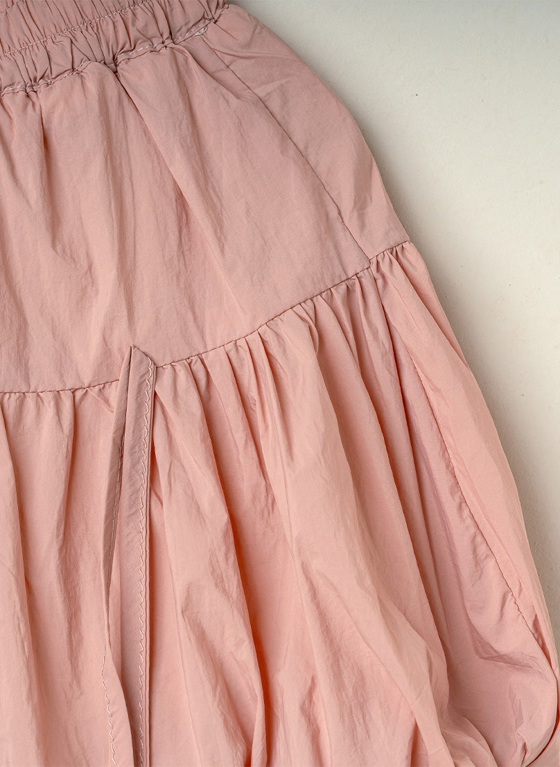 Pink Tiered Ballon Shorts