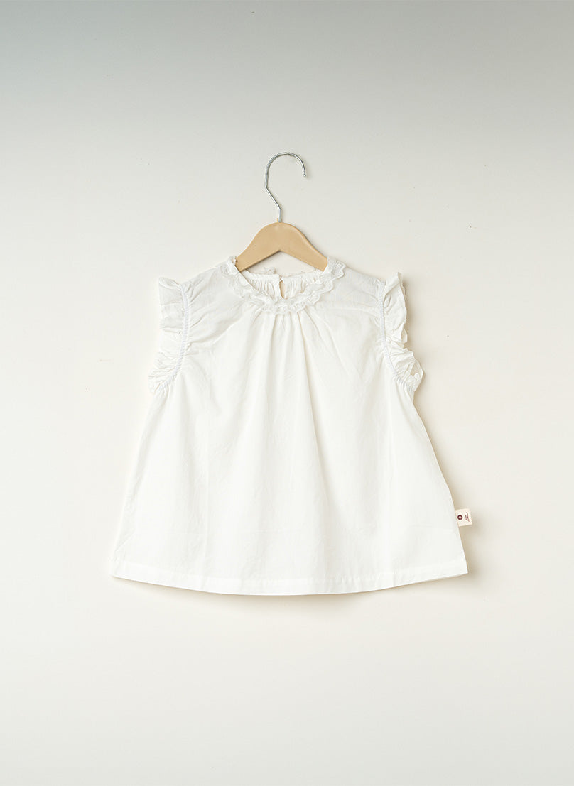 White Peplum Top