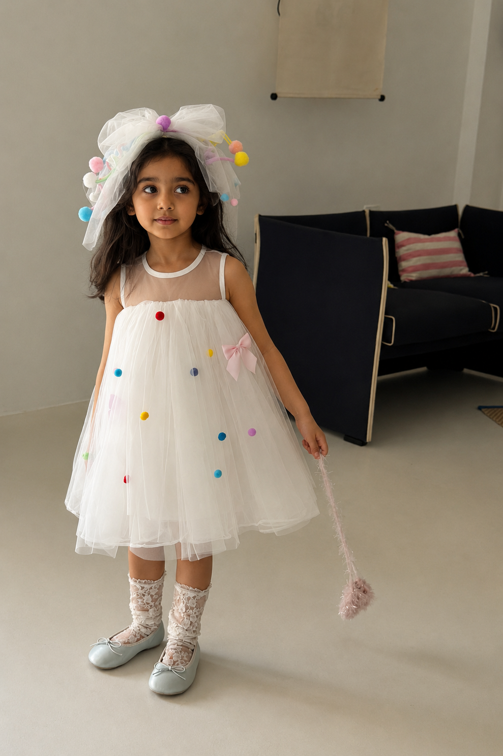 MINI POMPOM DRESS