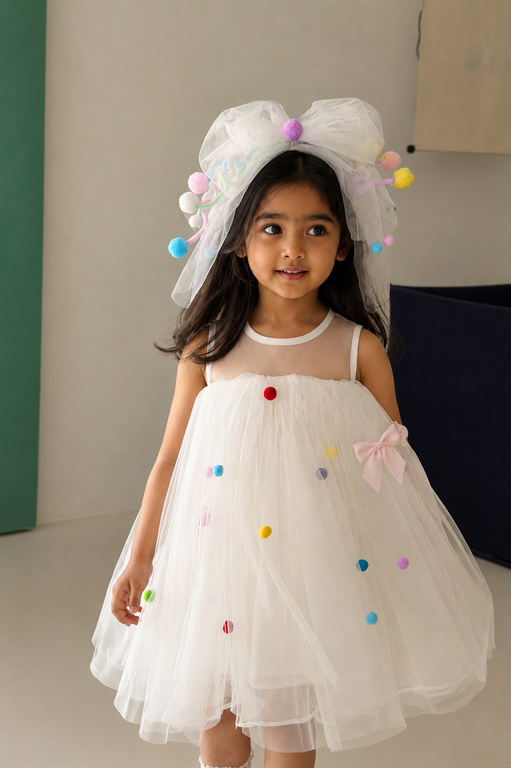 MINI POMPOM DRESS